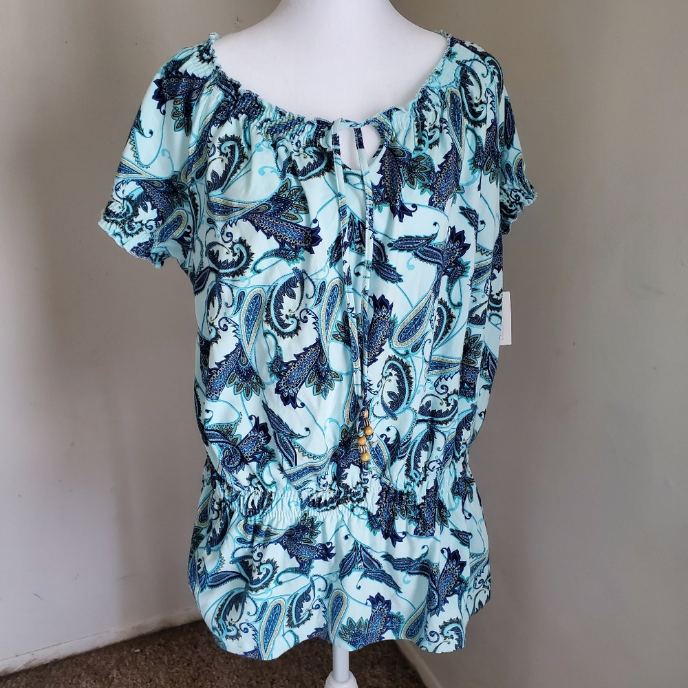 Croft & Barrow beautiful paisley top XL
